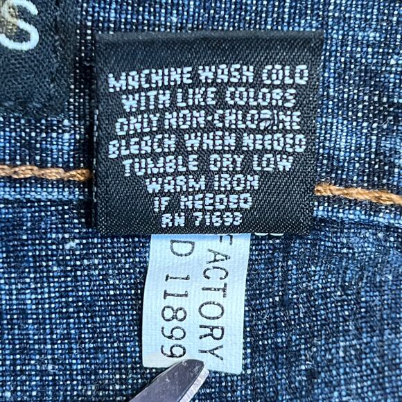 Express Y2K Low Rise Jean Skirt Size 5/6 Faded Denim Knee Length Bareback USA - Picture 9 of 9